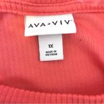 Ava & Viv Womens Top Orange Ribbed Knit Cut Out Short Sleeve Casual Tee Photo 3