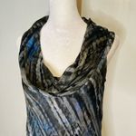 W By Worth gray watercolor silk cowlneck top size 6 Photo 3