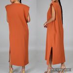 NWOT shoulder pads maxi tee dress size M Brown Size M Photo 1