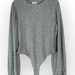 Pink Lily  Women's Size Medium Gray One Piece Balloon Sleeve Bodysuit Photo 0