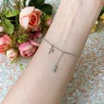 Brand New Dainty Star And Moon Charm Silver Bracelet Photo 0