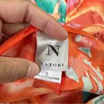 Natori  Women’s Satin Orange Flower Mist Camisole Night-Gown Midi Slip Dress L Photo 8