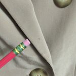 Hugo Buscati Tan Beige Double Breasted Silk Blazer Jacket Womens Size 4 Photo 2