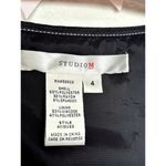 Studio M Sz 4 Y2K 90s Vintage Black Pinstripe Mini Dress w Pockets Belt Loops Photo 4