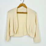 Eliza J  Cream Bolero Cardigan Sweater 3/4 Sleeve in Cream Size M Photo 1