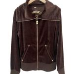Michael Kors NWT MICHAEL Brown Velour Zip Front Track Jacket Size XS Photo 2