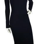 Fora Midi Ribbed Fitted Sweater Dress Scoop Neck Black M Size M Photo 1