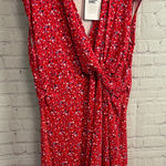 Land's End New red white and blue patriotic stars faux wrap dress size 2X plus Photo 0