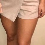 Missguided  Size 4 Suede Cream Tan Shorts / Skort - good/great condition Photo 3