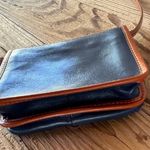 Italian Vera Pelle cross body mini Blue and Tan Photo 13