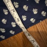 Old Navy  blue printed embroidered neckline blouse size small Photo 4
