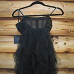 Mac Duggal 27532 Black Strapless Bustier Net Gown With Spiral Ruffles Photo 10
