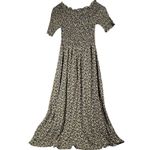 Dress Forum Smocked Floral Maxi Dress Off Shoulder Ruffle Short Sleeve S NWT Photo 2