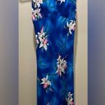 Palms VTG 90s Two Blue Hawaiian Floral Print Sleeveless Midi Maxi Slip Dress - S Photo 4