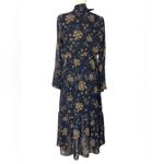 & Other Stories & Other Women's Long Black Floral Long Sleeved Dress Ruffles, Bell Sleeve Photo 1