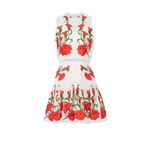 Alexis  Blossom White Red Floral Embroidered A-Line Sleeveless Mini Dress Sz S Photo 4