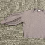 Oat New York Sweater Womens Size Small Balloon Sleeve Light Purple Puff Cropped Photo 2