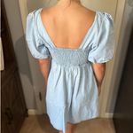 Show Me Your Mumu  Light Blue Denim Puff Sleeve Dress - Size Medium Photo 3