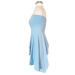 Susana Monaco Strapless Top Asymmetrical Light Blue Spa Jersey Knit Blouse XS Photo 4