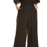 Max Studio Women’s Black Navy Red /Clay Open Daisy Patch Flutter Sleeve Smocked Photo 0