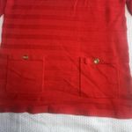 Jones New York  Women's Fire Red Long Sleeve Top with Front Pockets Size Petite S Photo 3