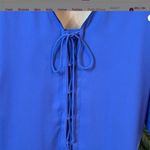 White House | Black Market WHBM Lace-Up Back Kimono Blouse in Ultramarine size xs EUC Photo 8