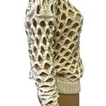 Mink Pink Cream Open Knit Crochet Long Sleeve Sweater Top Womens Small Photo 1