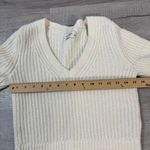 Abercrombie & Fitch Soft A&F Cream Waffle Knit Sweater Women’s Small V-Neck Photo 6