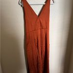 Abercrombie & Fitch Cinch Front Satin Sleeveless Midi Dress in Paprika Large NEW Photo 5