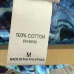 Natori Blue Abstract Lounge Swimwear Medium Pants Drawstring Cotton Photo 5