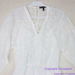 White House | Black Market NEW‎  Long-Sleeve White Eyelet Dress, S Photo 4