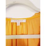 Skies Are Blue Satin Smocked Waist Ruffle Mini Dress Small Gold Cocktail Event Photo 5