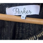 Parker  Black Sheer Beaded Embellished Tank Floral XS Boho Glam Festival Party Photo 3