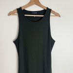 White House | Black Market Dress Womens Large Green Rib Midi Tank Side Slit NWOT Photo 3