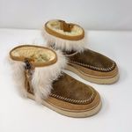 UGG  Womens Boots Brown Fluff Punk Toscana Sheepskin Suede Zip Ankle Booties US 7 Photo 1
