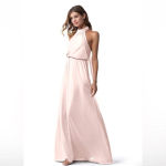 Azazie Bridesmaid Landry Maxi Dress Vintage Rose Size A8 New With Tags Size 8 Photo 3