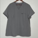 FIGS Catarina Scrub Top Gray 4XL Women’s FW4064 Stretch Medical Uniform Plus Photo 0