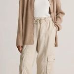 Quince Women's Vintage Wash Tencel Drawstring Cargo Pants Size Large In Shale Photo 0