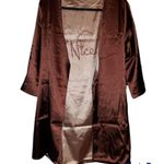 Huda Beauty medium/large Naughty Nice Faux silk brown nude reversible robe nwt Size undefined Photo 3