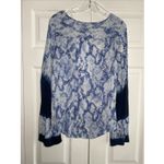 Surf Gypsy  Womens Medium Faux Wrap Top Blue Snakeskin Photo 5