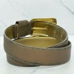 Vintage Ritz Bronze Faux Leather Belt Gold Hardware Small (S) ✨ Brown Photo 8