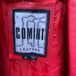 COMINT Womens single breasted red leather jacket blaser VINTAGE M Black Size M Photo 7