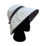 Coach Bucket Hat White Cream w Brown Leather Belt Detailing 100% Cotton Size M/L Photo 10