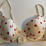 Ambrielle Polka Dot Bow Bra 34B Red Size undefined Photo 0
