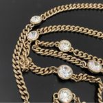 Givenchy Gold-tone Chain Clear Crystal Bezel 39” Long Station Necklace 67g. Photo 4