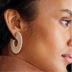 Free People  See If I Care Suede Hoops in Ivory Cream Earrings Bohemian Western Photo 3