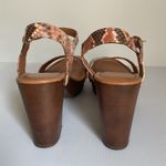 Celia Women's Platform Block Heels Brown Python Retro Sandals Animal Print 10 Photo 4