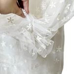 For Love & Lemons Claudia Tulle Dress Sheer Daisy Women’s Size Small Off Shoulde White Photo 6