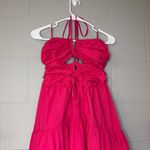 Sofie The Label Hot Pink Cutout Halter Midi Dress Women’s Sz Small Summer Dress Photo 3