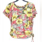 Caribbean Joe Island Supply Co Size Small Shirt Sleeve V-Neck Floral Hawaiian Photo 0